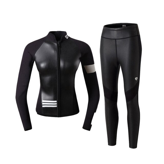 Girls Neoprene Wetsuit Top Jackets Long Pants For Watersports