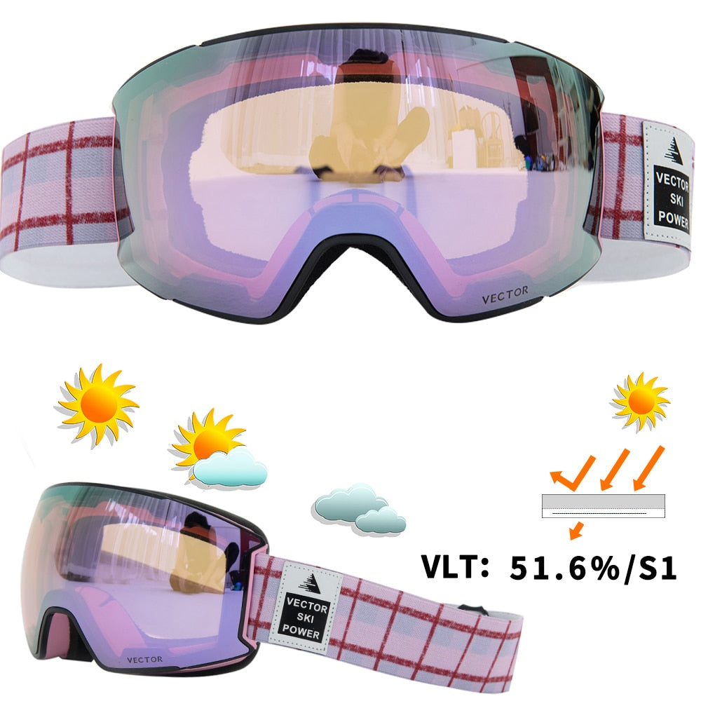OTG Ski Goggles Snow Glasses Men UV400 Anti-fog Coatings Snowmobile Snowboard Skiing Women Sunglasses Outdoor Winter Sport 2020