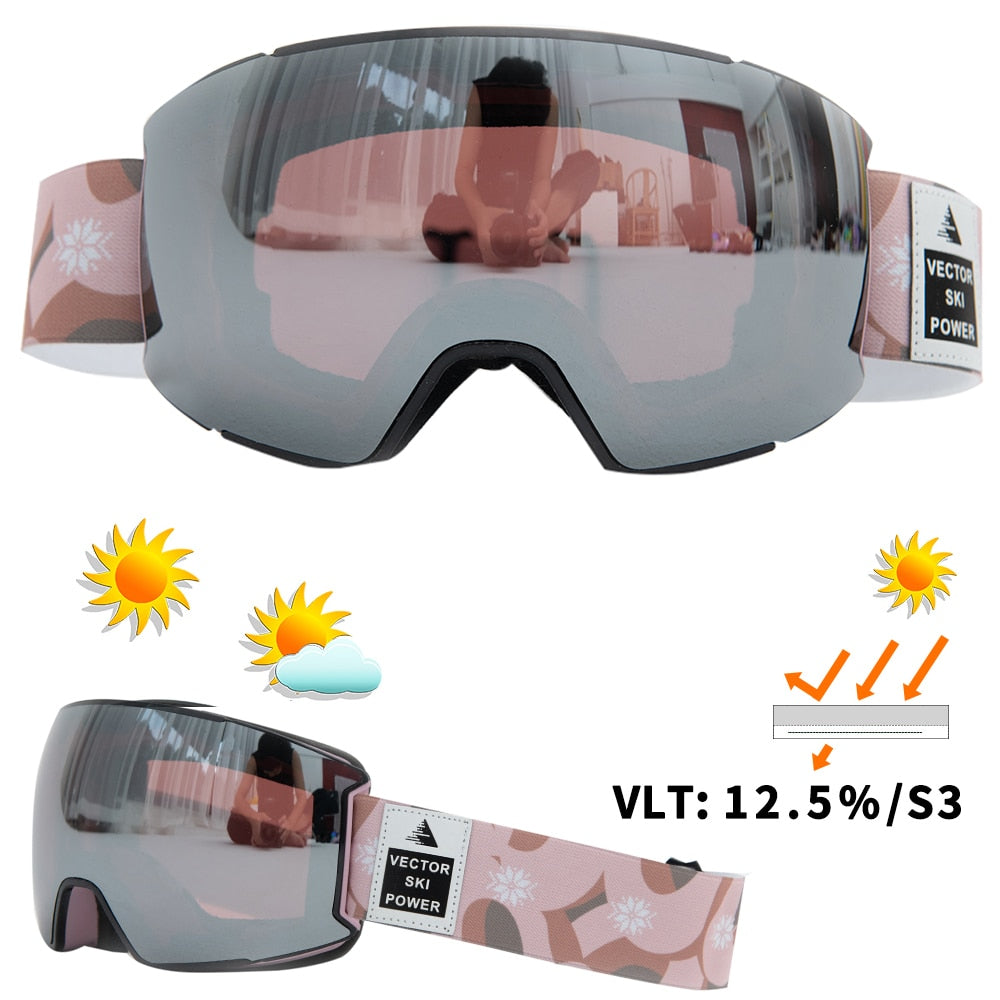 OTG Ski Goggles Snow Glasses Men UV400 Anti-fog Coatings Snowmobile Snowboard Skiing Women Sunglasses Outdoor Winter Sport 2020
