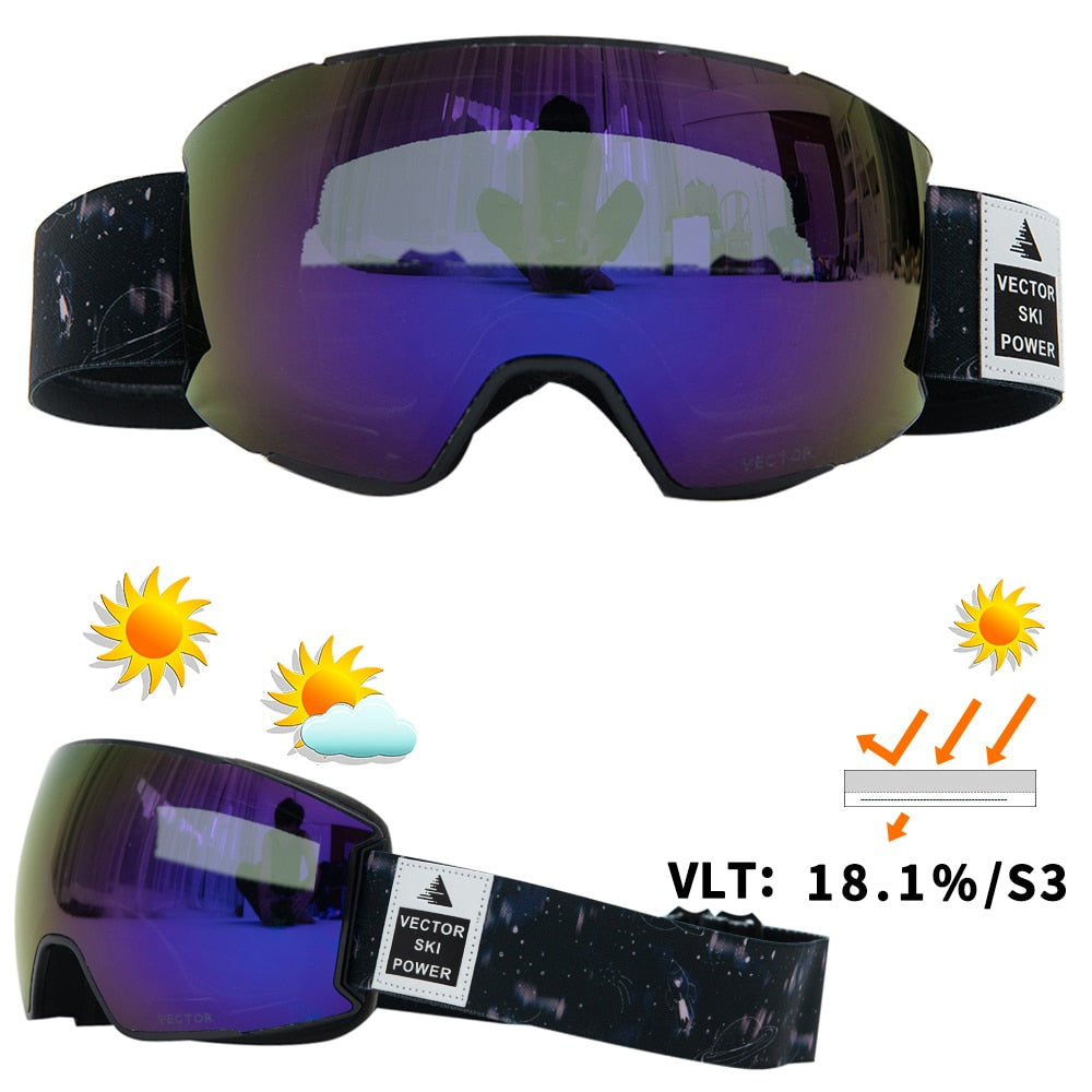 OTG Ski Goggles Snow Glasses Men UV400 Anti-fog Coatings Snowmobile Snowboard Skiing Women Sunglasses Outdoor Winter Sport 2020