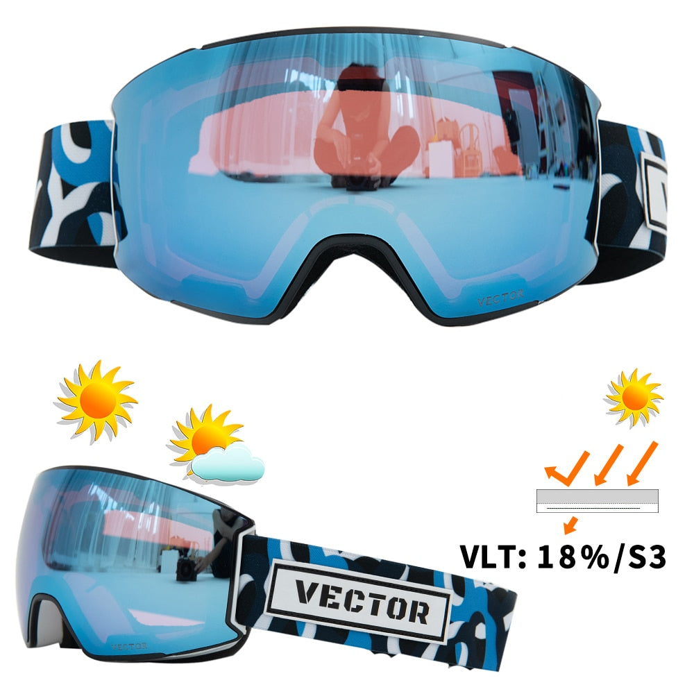 OTG Ski Goggles Snow Glasses Men UV400 Anti-fog Coatings Snowmobile Snowboard Skiing Women Sunglasses Outdoor Winter Sport 2020