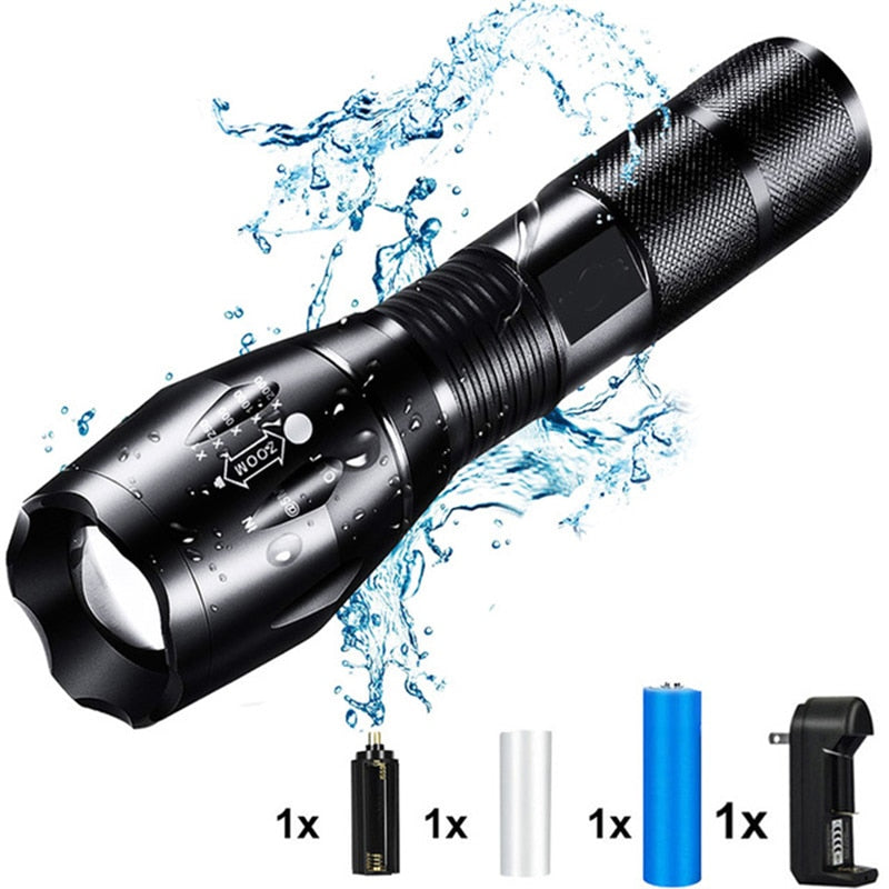 ZK20 8000LM Powerful Waterproof LED Flashlight Portable LED Camping Lamp Torch Lights Lanternas Self Defense Tactical Flashlight