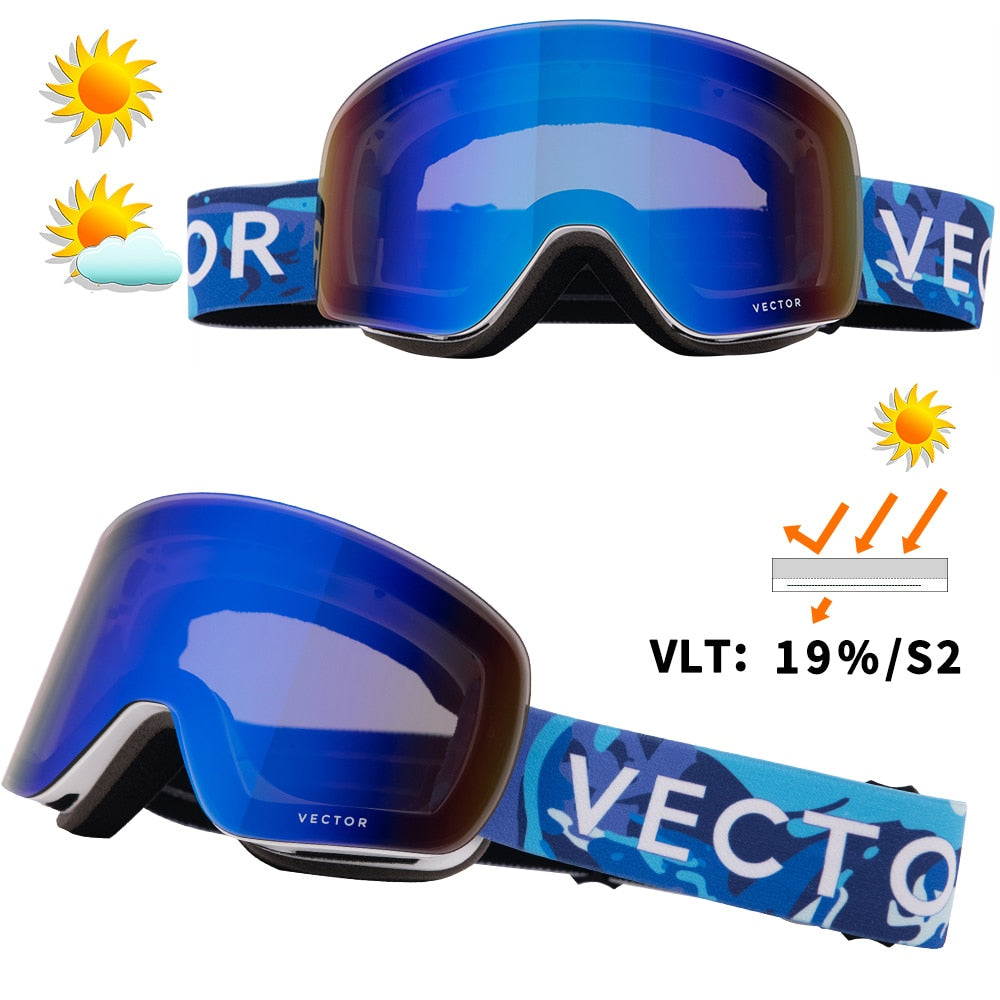 OTG Ski Goggles Snow Glasses Men UV400 Anti-fog Coatings Snowmobile Snowboard Skiing Women Sunglasses Outdoor Winter Sport 2020