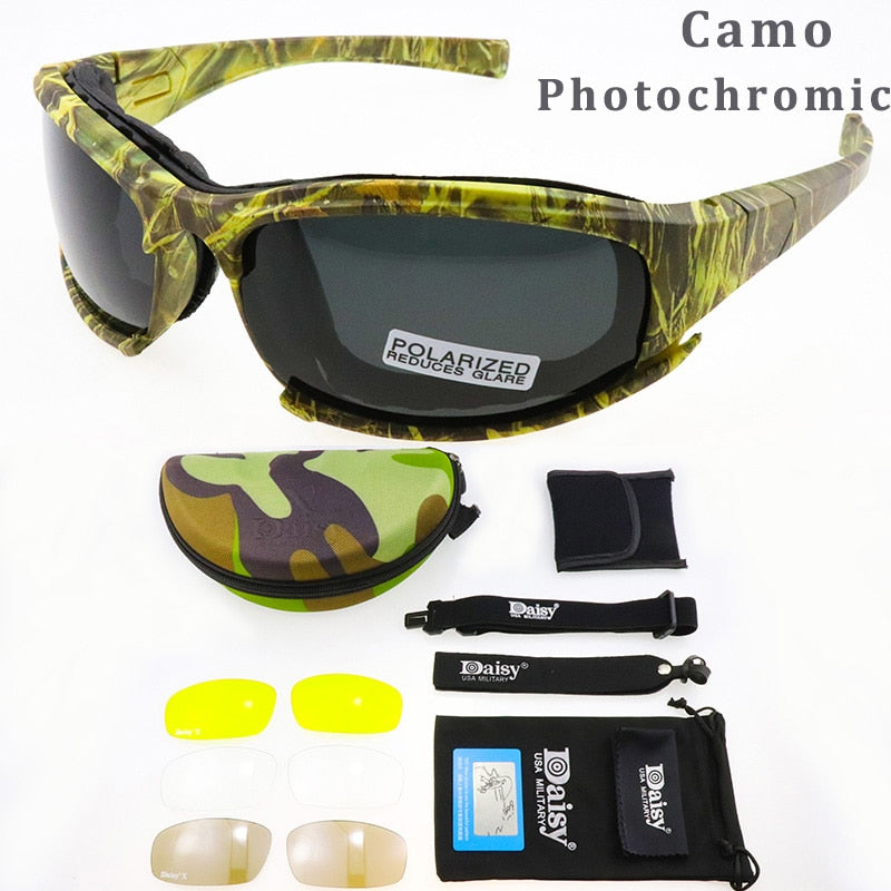 X7 Polarized Photochromic Tactical Glasses Military Goggles Army Sunglasses Men Shooting Eyewear Hiking Eyewear UV400