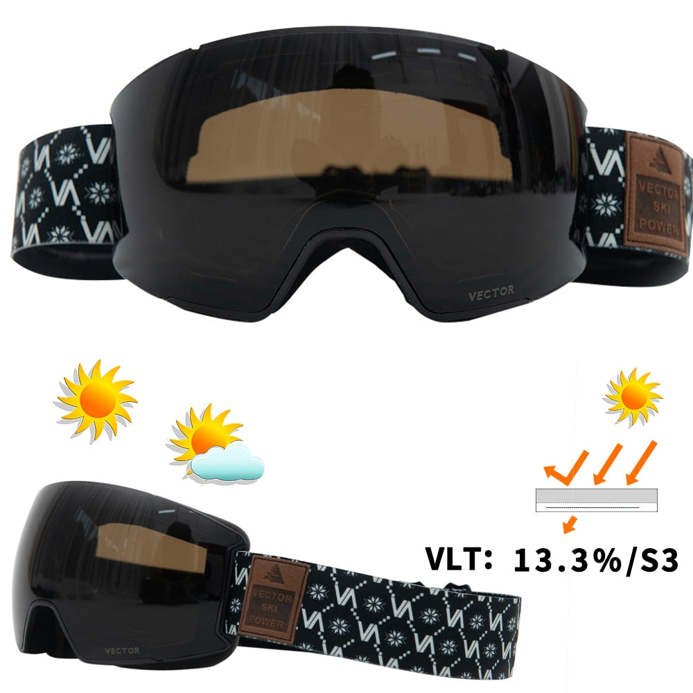 OTG Ski Goggles Snow Glasses Men UV400 Anti-fog Coatings Snowmobile Snowboard Skiing Women Sunglasses Outdoor Winter Sport 2020