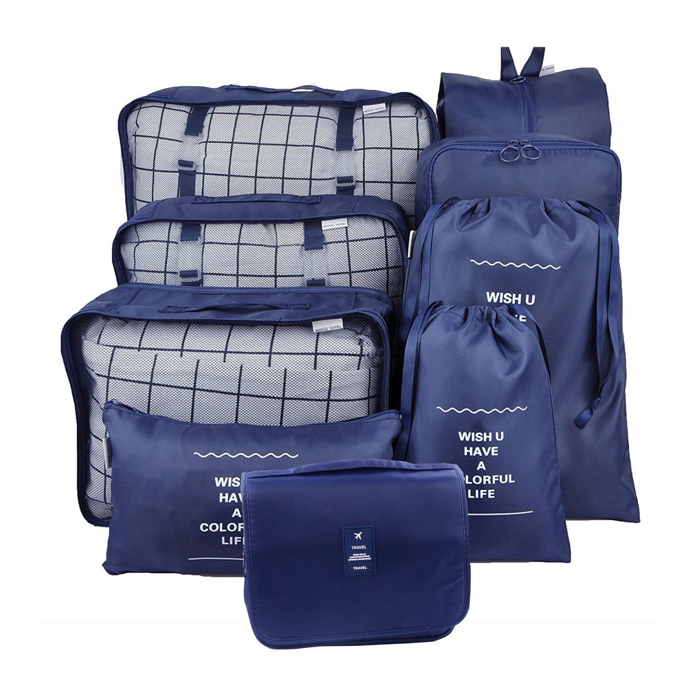 8 pieces Waterproof Travel Bags | Clothes Luggage Organizer