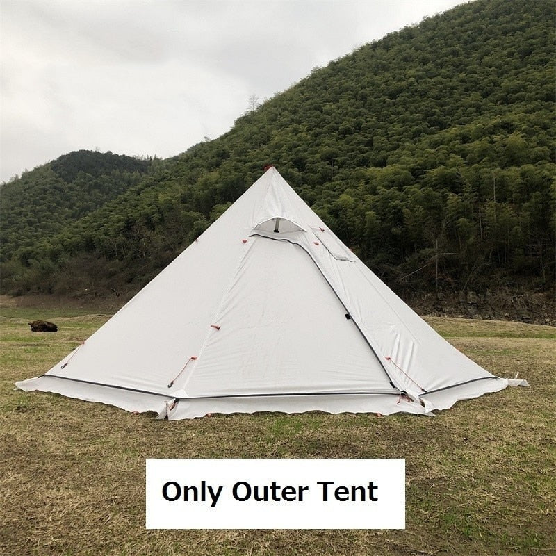 Ultralight Pyramid Tent with stove pipe hole