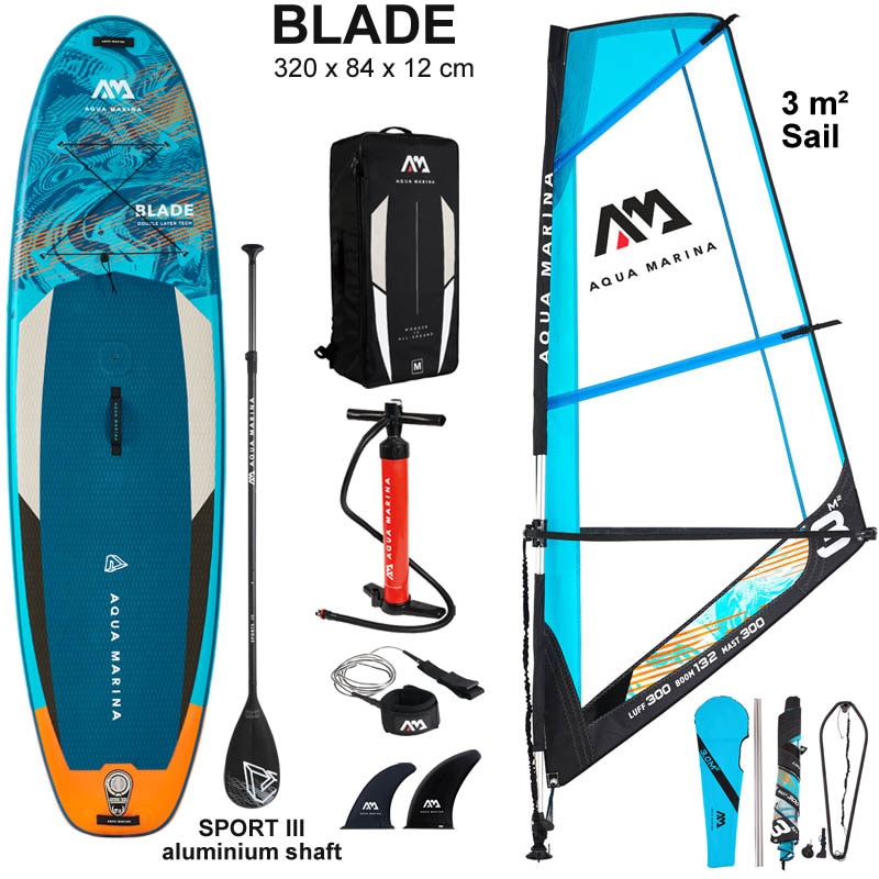 2022 windsurf 320*84*12CM board AQUA MARINA BLADE inflatable sup board sail sailboard stand up paddle surf surfboard wind driven