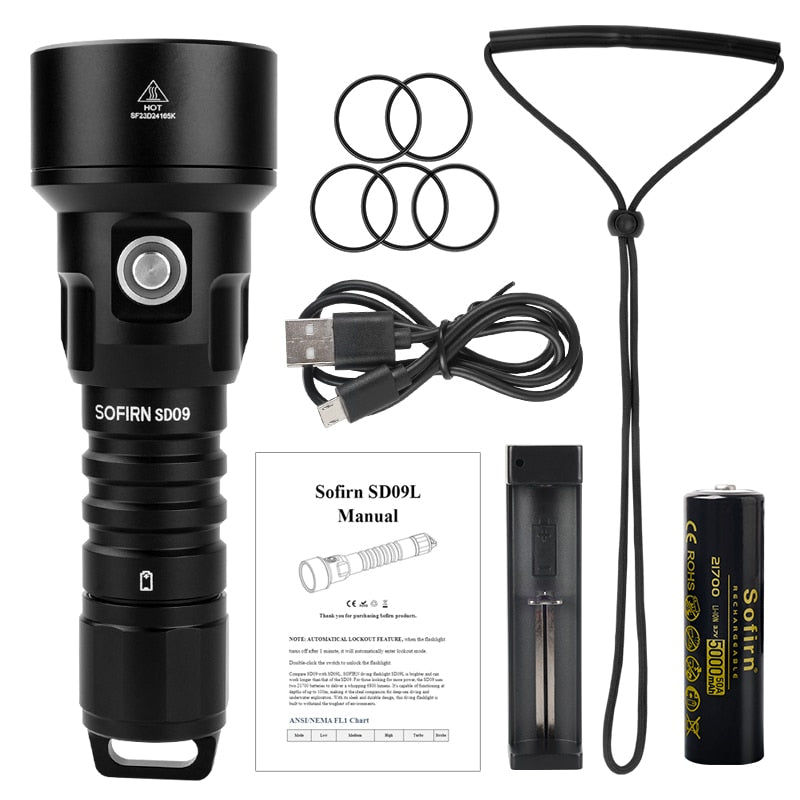 Sofirn New SD05 Scuba Dive LED Flashlight Diving Light