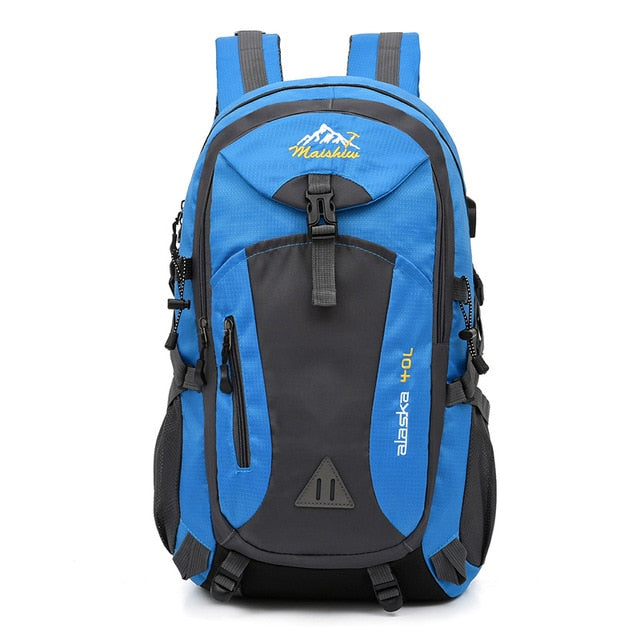 Men's Women's 40L Waterproof Backpack USB Climbing Travel Bag Men Outdoor Sports Camping Hiking Backpack Pack For Male Female