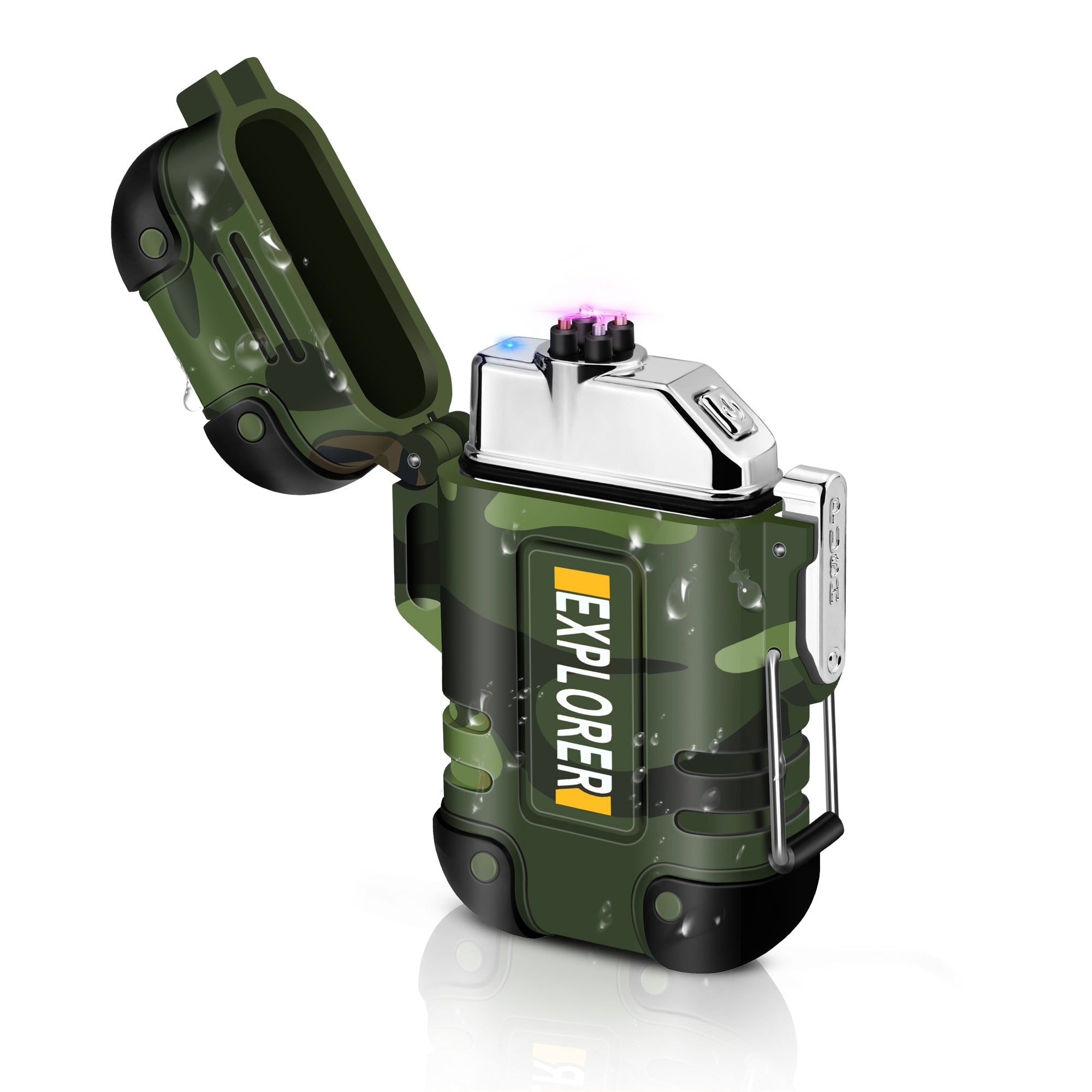 Outdoor Camouflage Waterproof USB Camping Lighter Electric Windproof