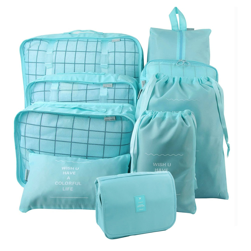8 pieces Waterproof Travel Bags | Clothes Luggage Organizer