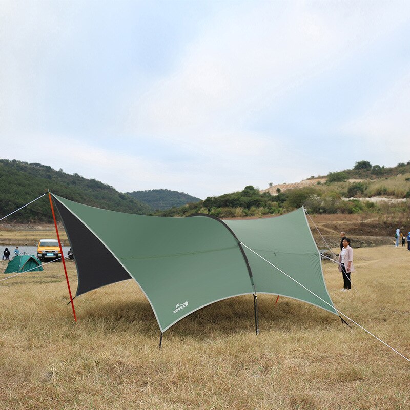 8+Persons Large Space Habib Tent Thickened Black Glue Coated Multi-function Barbecue Sunshade Sunscreen Rainproof Awning Canopy