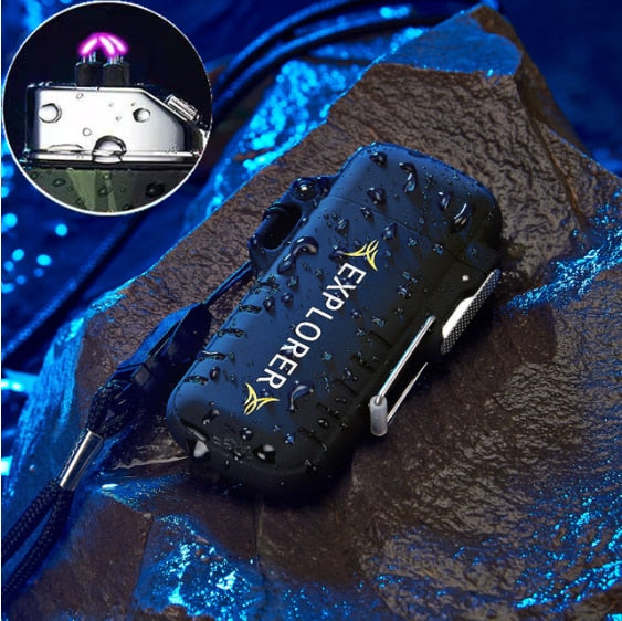 Outdoor Camouflage Waterproof USB Camping Lighter Electric Windproof