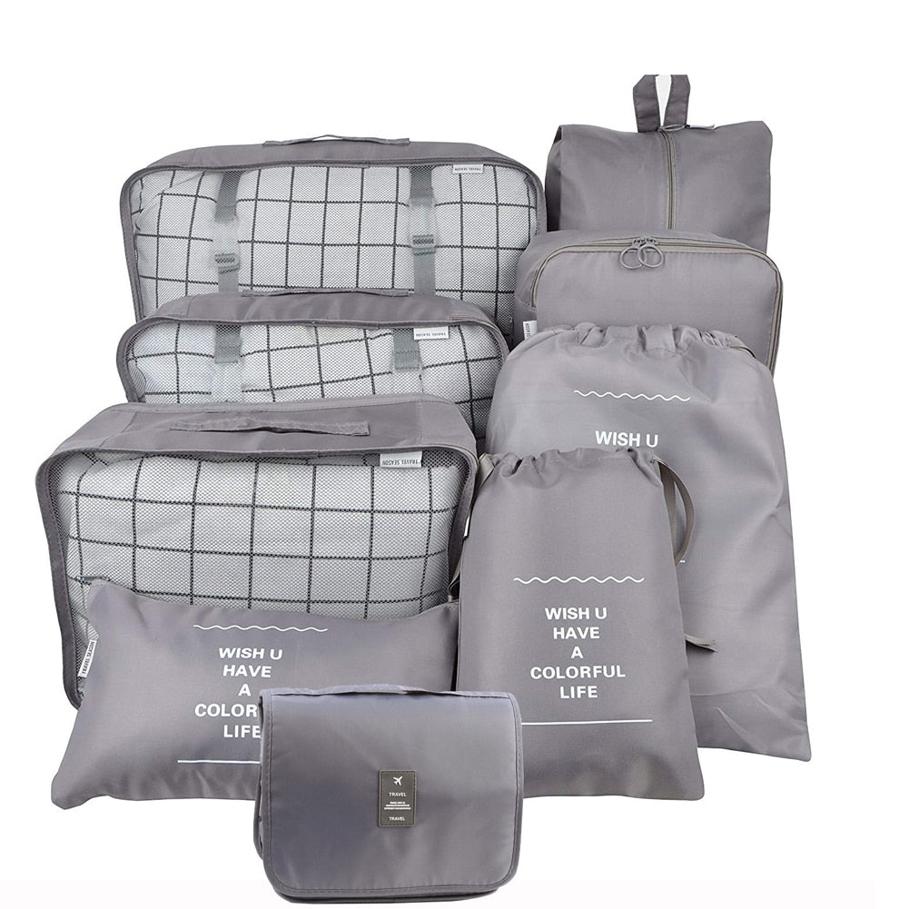 8 pieces Waterproof Travel Bags | Clothes Luggage Organizer