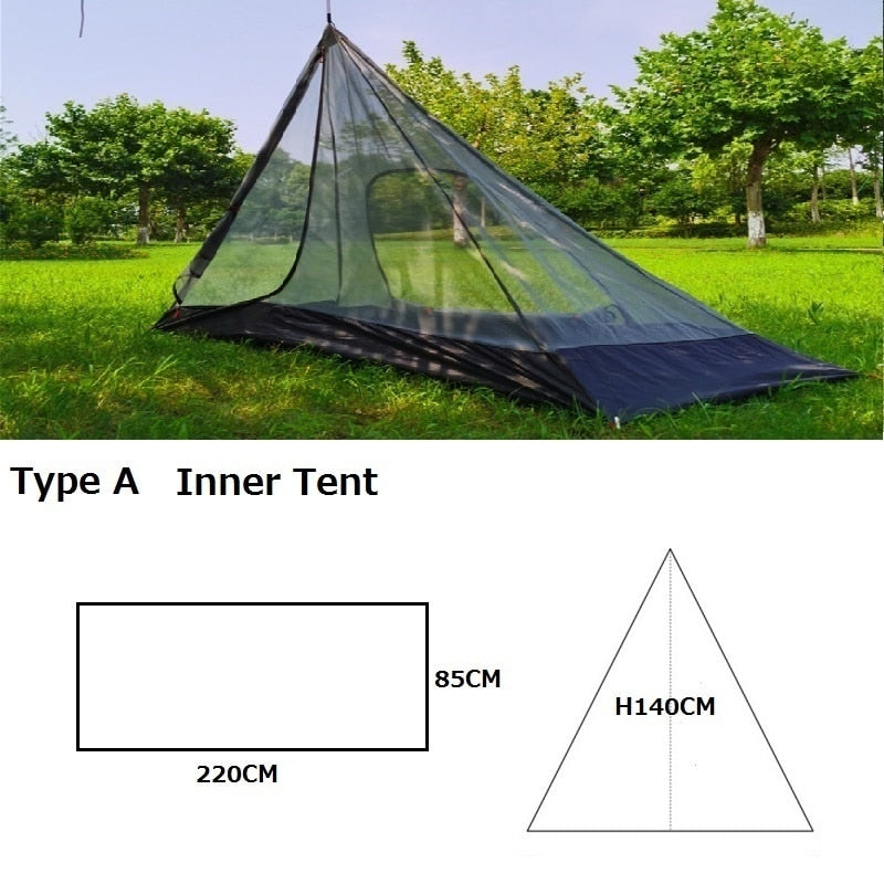 Ultralight Pyramid Tent with stove pipe hole