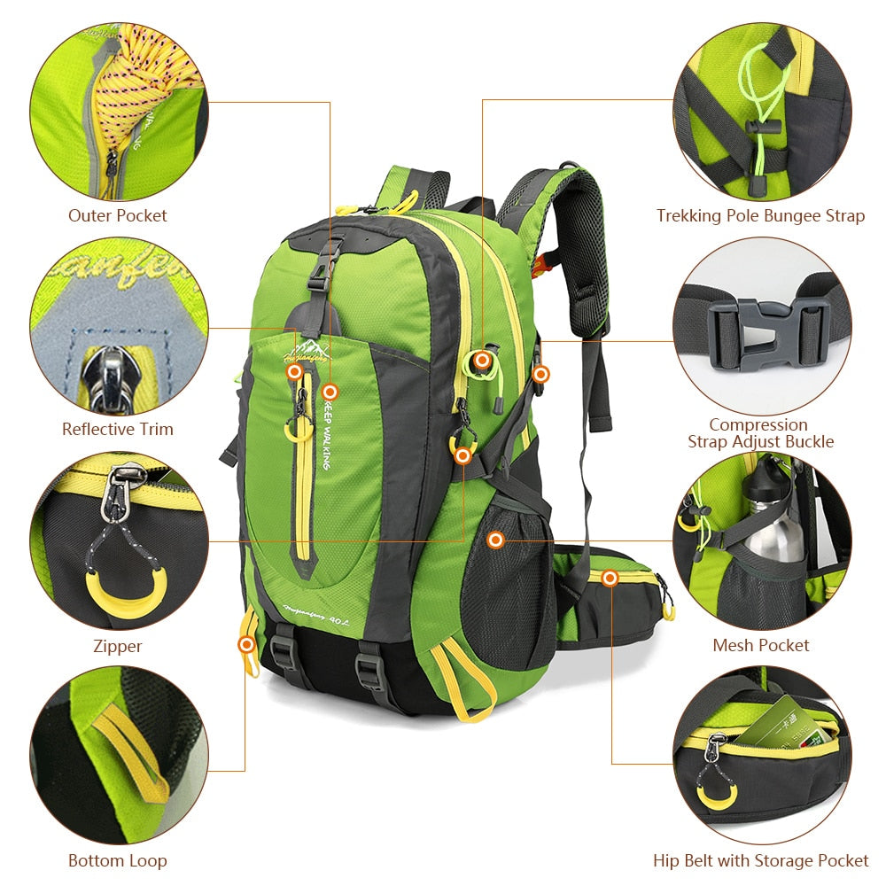 Water Repellent Tear-Resistant Tactical Hiking Backpack