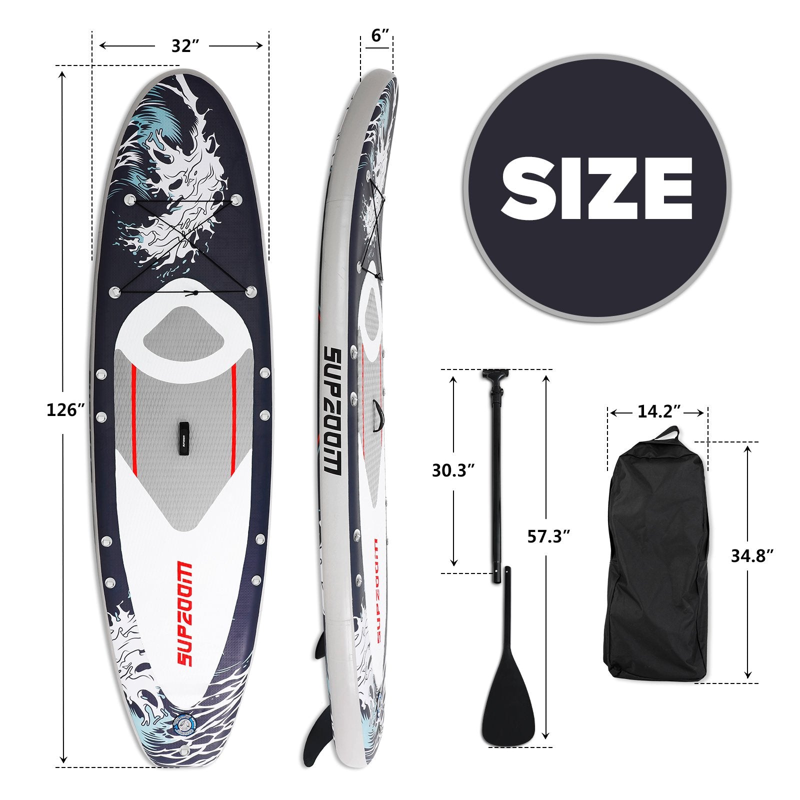 SUPZOOM Shark 10'6" Inflatable Paddle Board