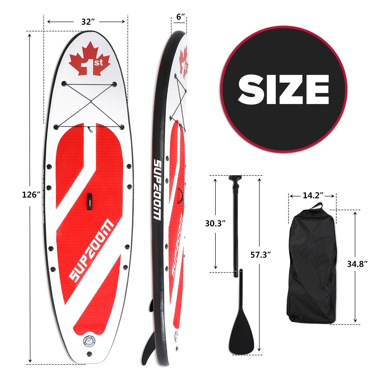 SUPZOOM Red Leaf 10'6" Inflatable Paddle Board