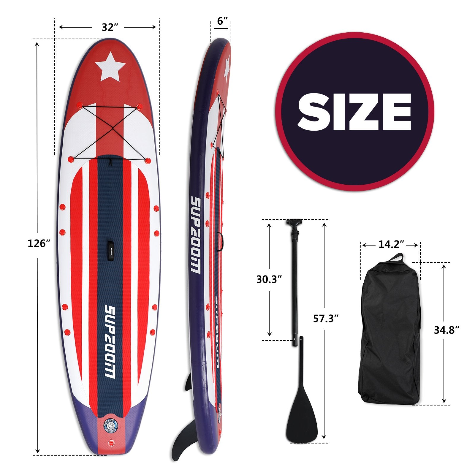 SUPZOOM Eagle Animal Style Inflatable Paddle Board 10'6" Long
