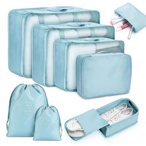 8 pieces Waterproof Travel Bags | Clothes Luggage Organizer