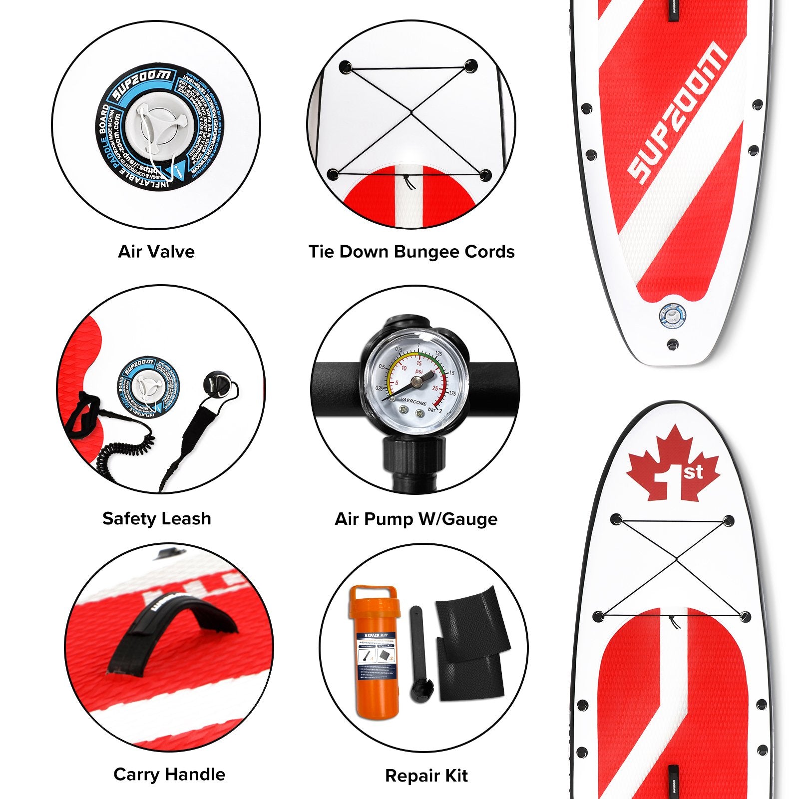 SUPZOOM Red Leaf 10'6" Inflatable Paddle Board