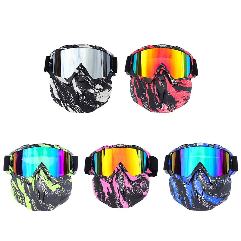 Snowboard Mask with Detachable Winter Ski Goggles