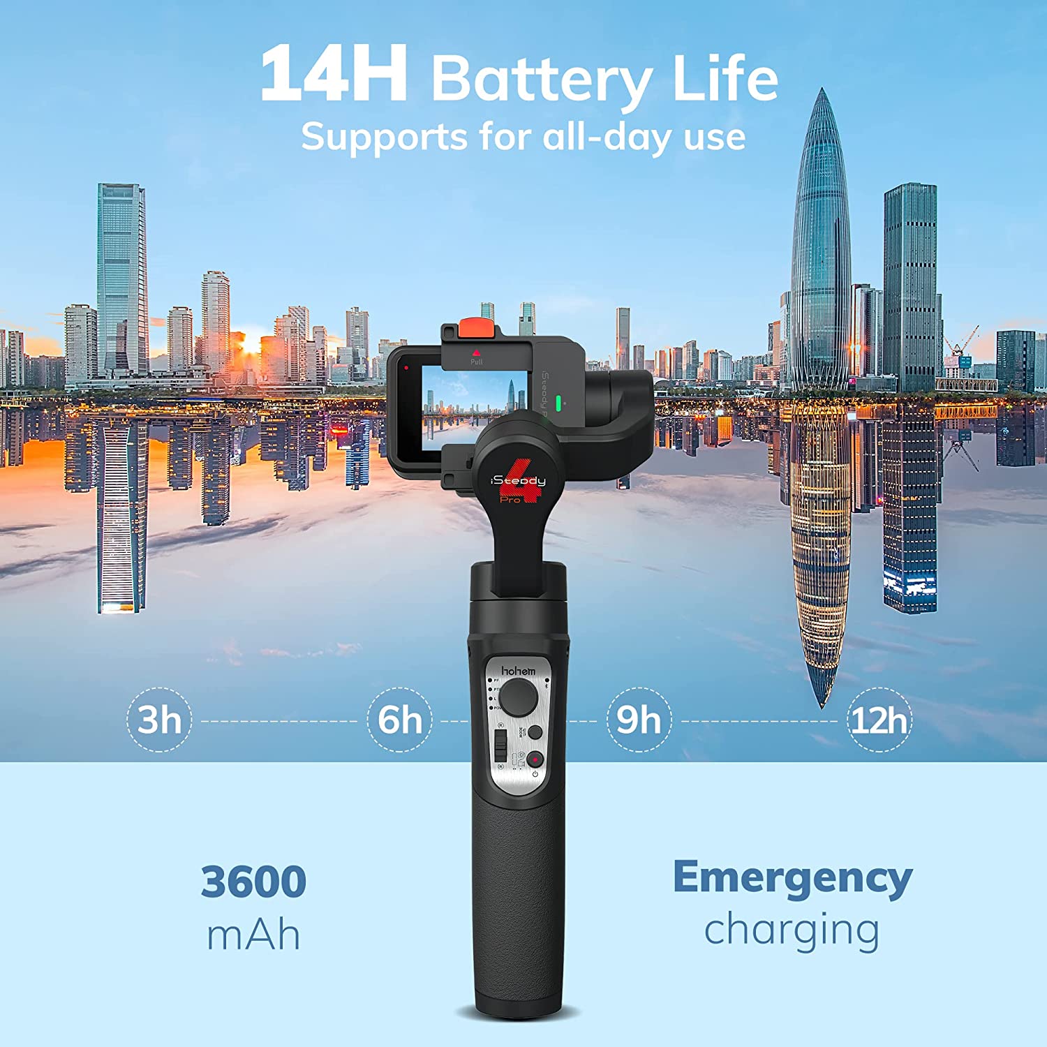 Gopro 10 Gimbal 3-Axis Handheld Action Camera Stabilizer for Gopro 10/9/8/7/6/5/4,OSMO Action,Insta360-Hohem iSteady Pro 4/Pro 3