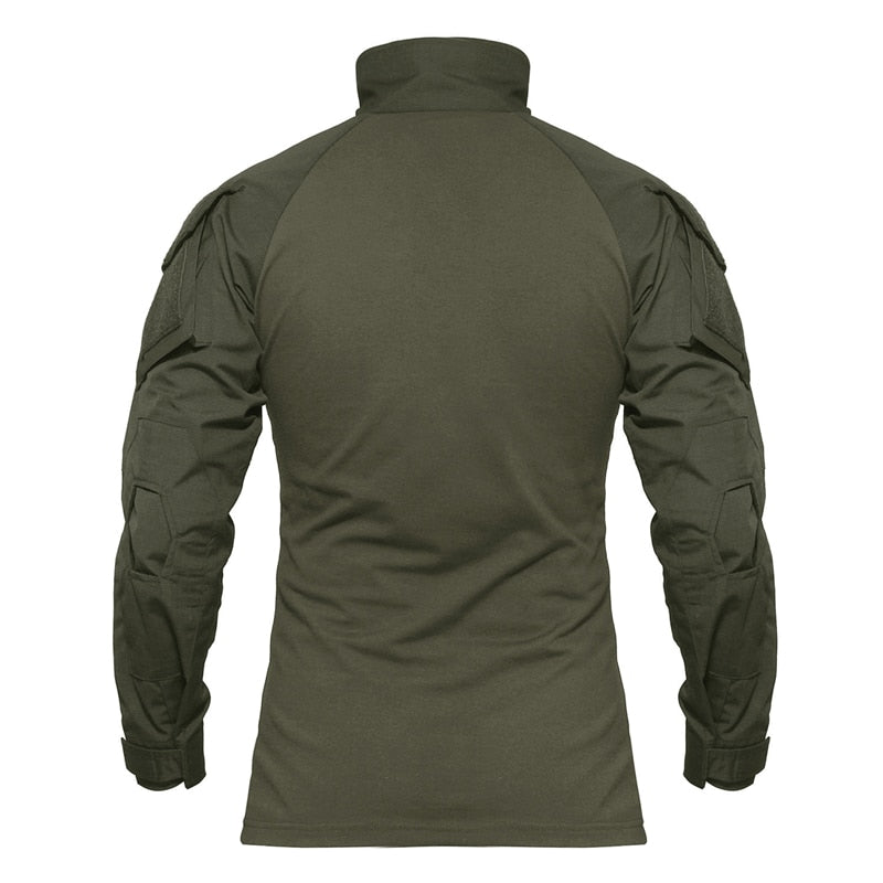 TACVASEN Long Sleeve Tactical T Shirt for Men | Camouflage Khaki Shirts