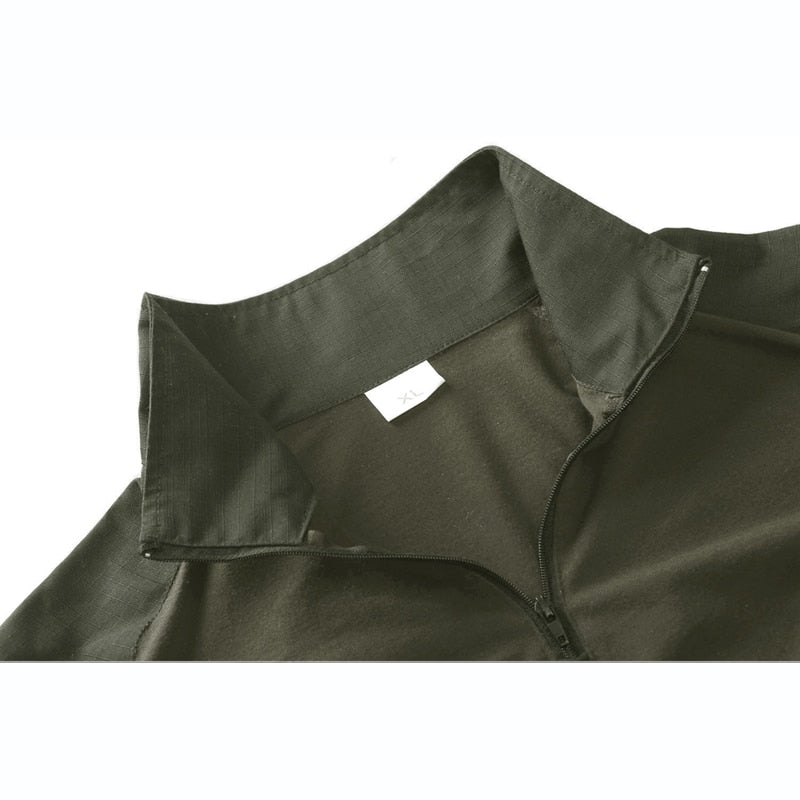 TACVASEN Long Sleeve Tactical T Shirt for Men | Camouflage Khaki Shirts