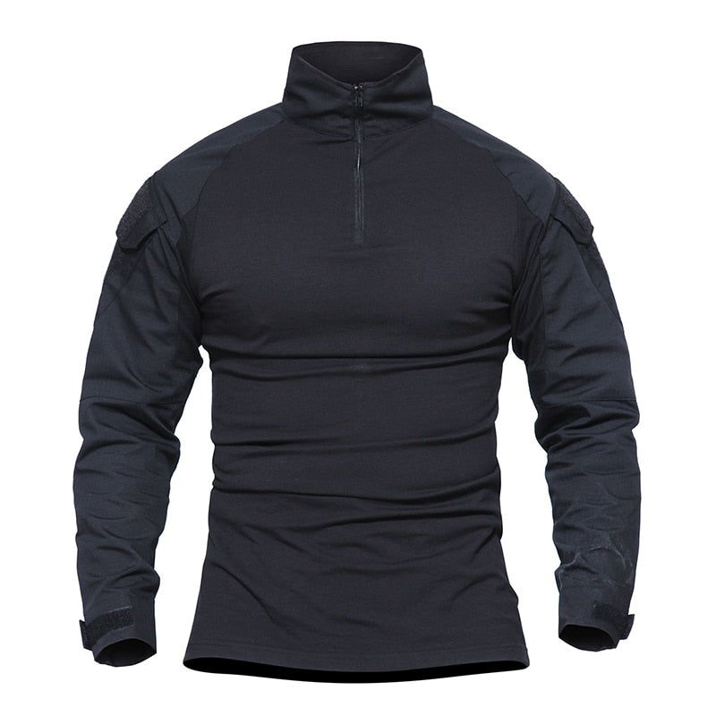 TACVASEN Long Sleeve Tactical T Shirt for Men | Camouflage Khaki Shirts