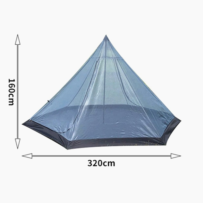 Ultralight Pyramid Tent with stove pipe hole