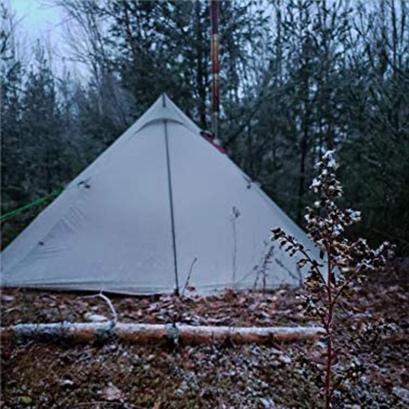 Ultralight Pyramid Tent with stove pipe hole