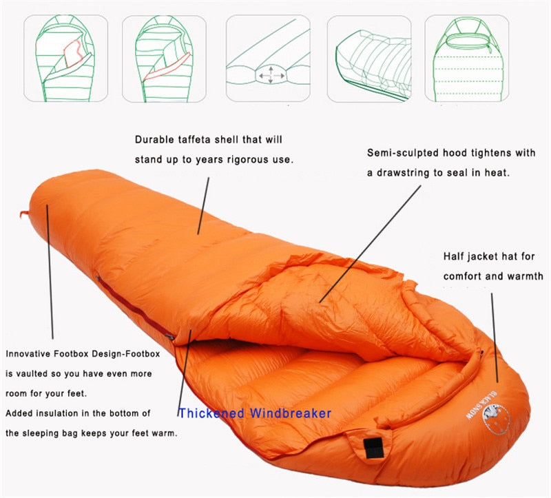 Black Snow Sleeping bag | Fit for Winter Camping
