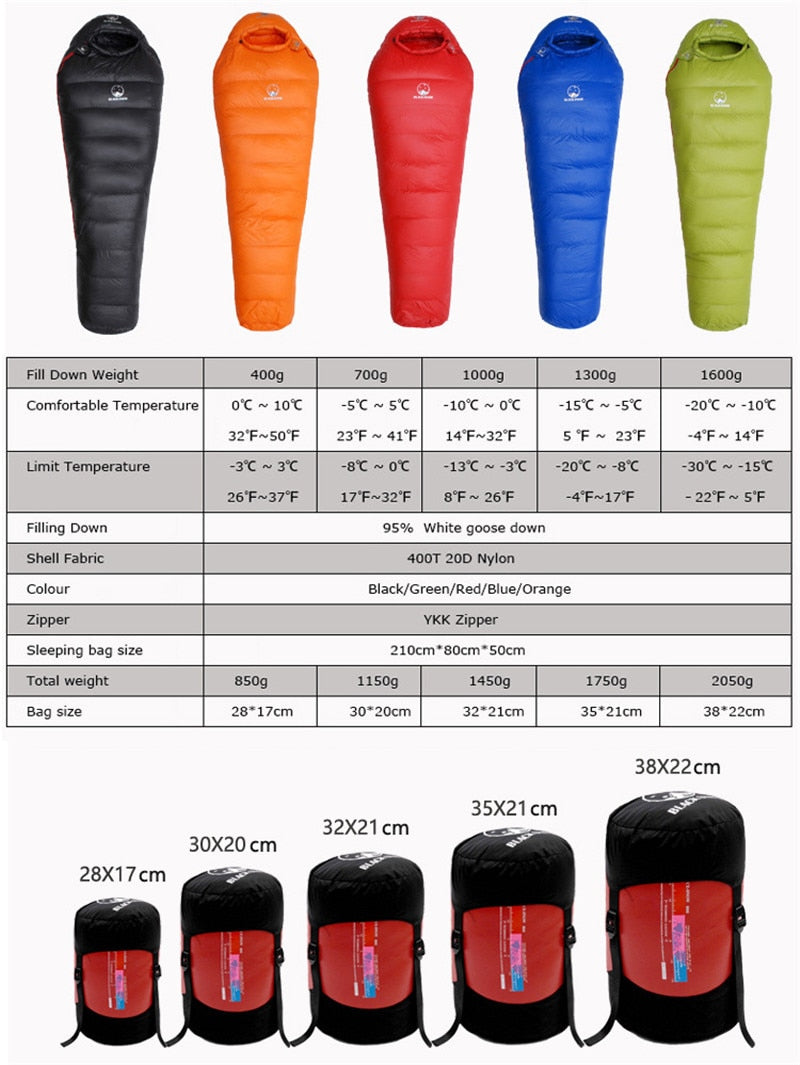 Black Snow Sleeping bag | Fit for Winter Camping