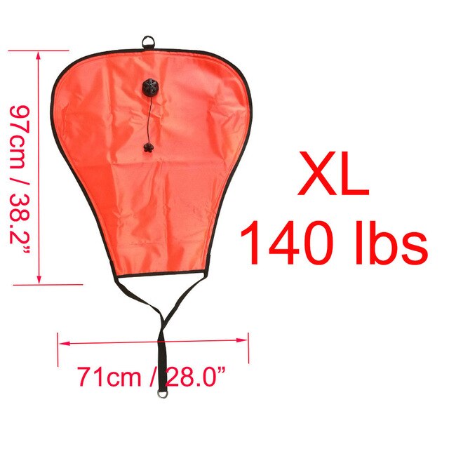 60/70/125/140LBS Scuba Diving Lift Bag Cave Wreck Diving Salvage Refloatation Gear Equipment with Over Pressure Valve