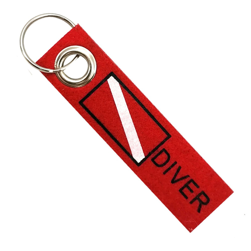 Diver Bag Luggage Tag With Key Ring Key Fobs Travel Scuba Diving backpack Bag Flag Keyring key chain