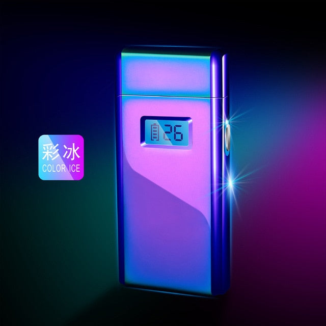 2020 dual Outdoor flameless metal rechargeable double arc plasma metal USB Charging Electric lighter