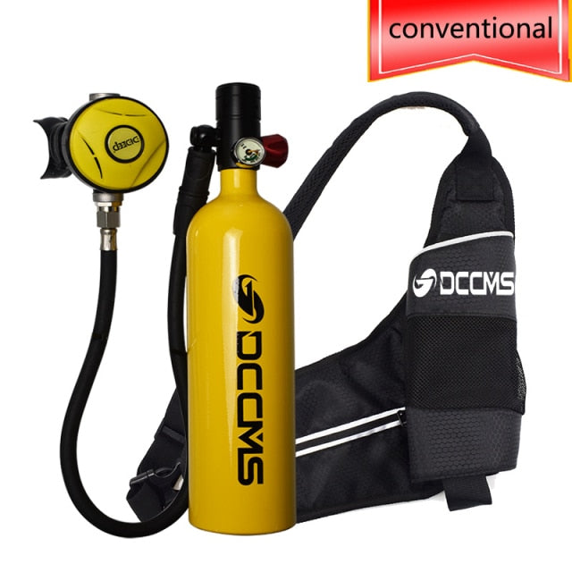 DCCMS mini diving tank 4 in 1 with air pump 1000 ml oxygen cylinder diving respirator scuba diving equipment set