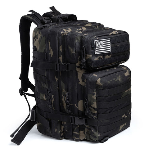 50L Army Tactical Molle Backpack Camouflage Military Assault Airsoft Rucksack Outdoor Trekking Hunting Climbing Fishing Bag Pack