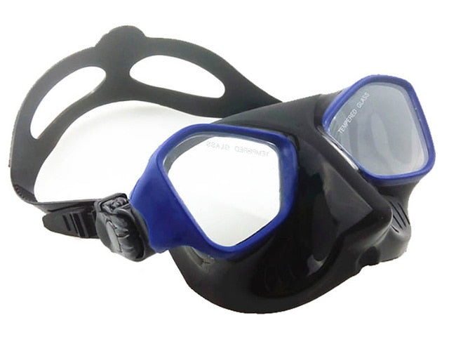 Extreme low volume spearfishing mask black silicon freediving mask