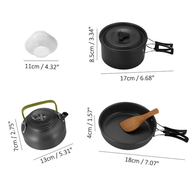 Outdoor Portable Camping Hiking Cookware Set