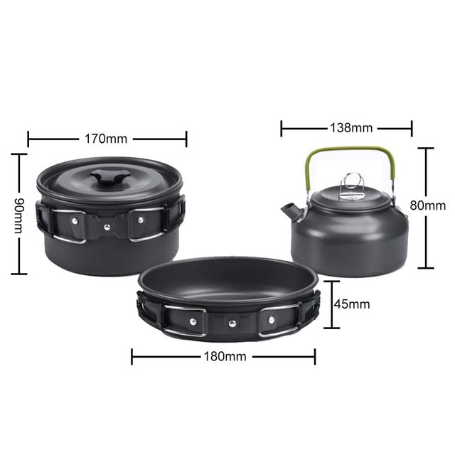High Temperature Resistance Ultra light Camping Cookware Kit