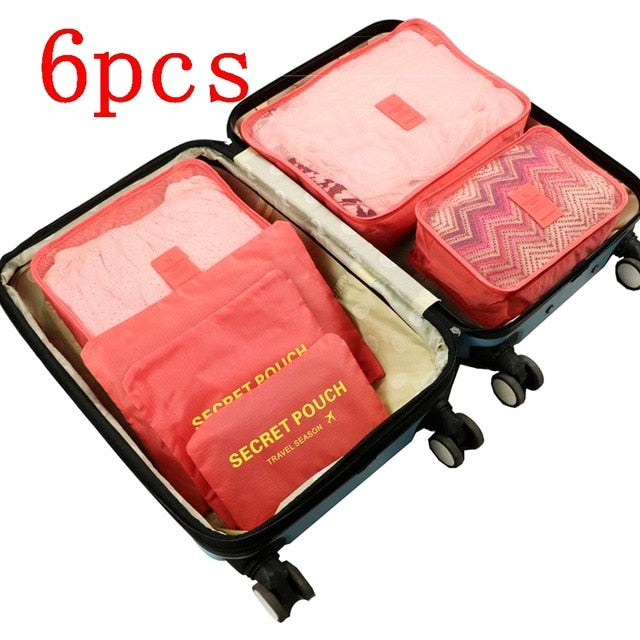 8 pieces Waterproof Travel Bags | Clothes Luggage Organizer