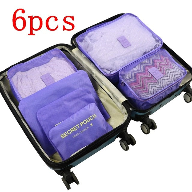 8 pieces Waterproof Travel Bags | Clothes Luggage Organizer