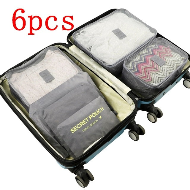 8 pieces Waterproof Travel Bags | Clothes Luggage Organizer