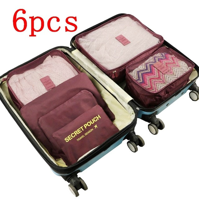8 pieces Waterproof Travel Bags | Clothes Luggage Organizer