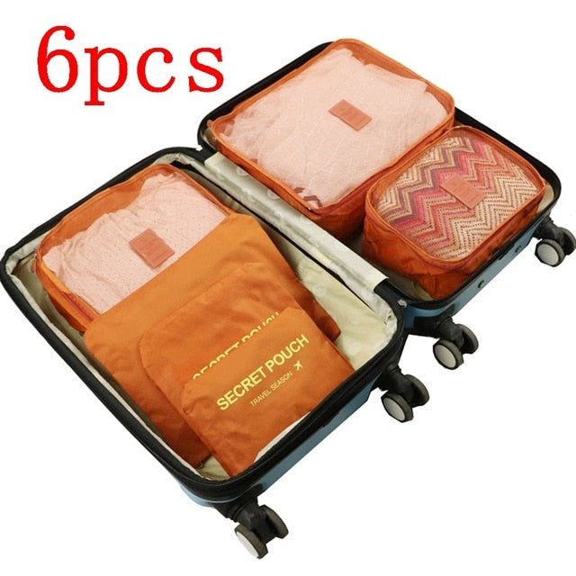 8 pieces Waterproof Travel Bags | Clothes Luggage Organizer