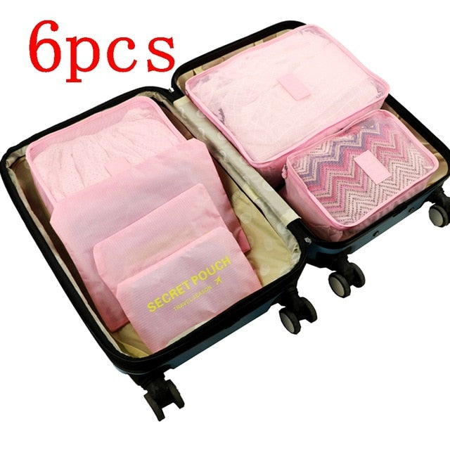 8 pieces Waterproof Travel Bags | Clothes Luggage Organizer