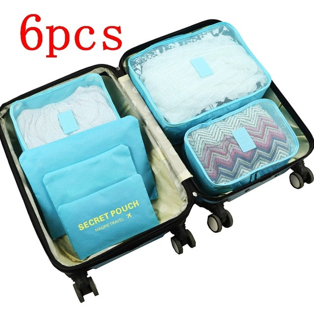 8 pieces Waterproof Travel Bags | Clothes Luggage Organizer